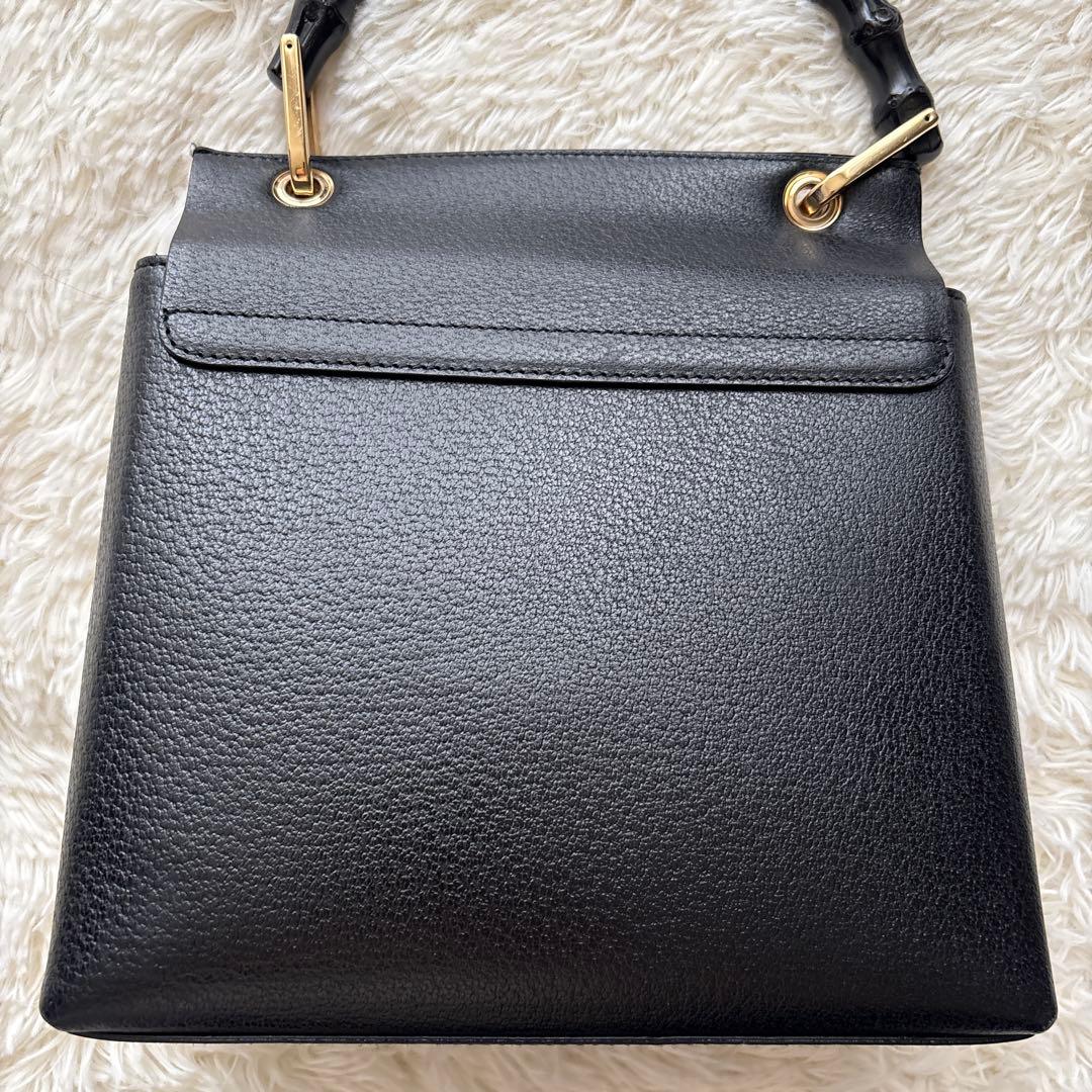 GUCCI グッチ バンブー ワンショルダー ゴールド金具 レザー ブラック