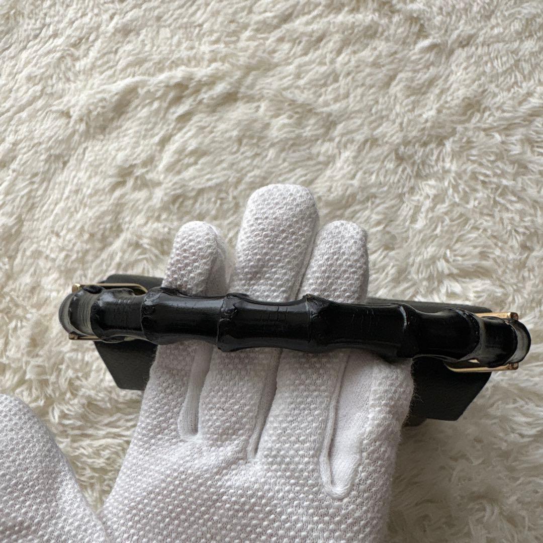 GUCCI グッチ バンブー ワンショルダー ゴールド金具 レザー ブラック