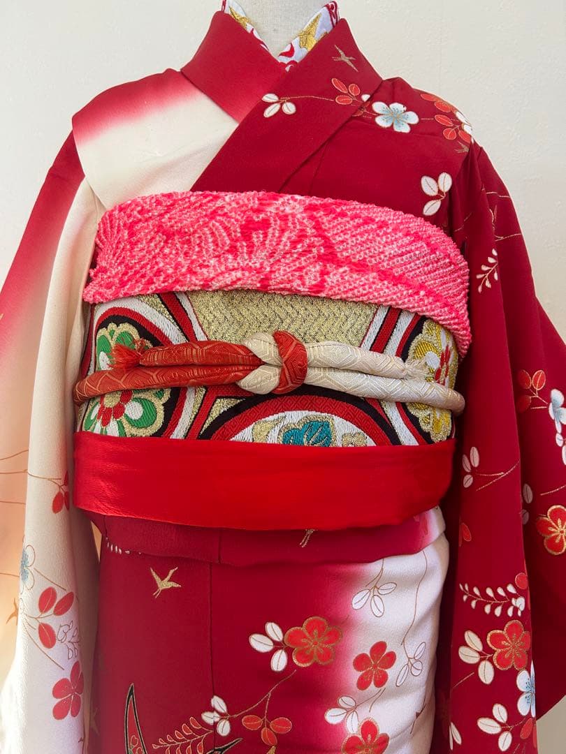 7歳　七五三　正絹着物　古典柄　帯　帯揚げ　帯締め　しごき　セット