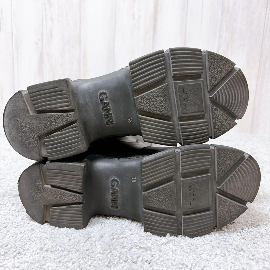 GANNI ガニー 25cm(38) リサイクルラバーロングブーツ ブラック