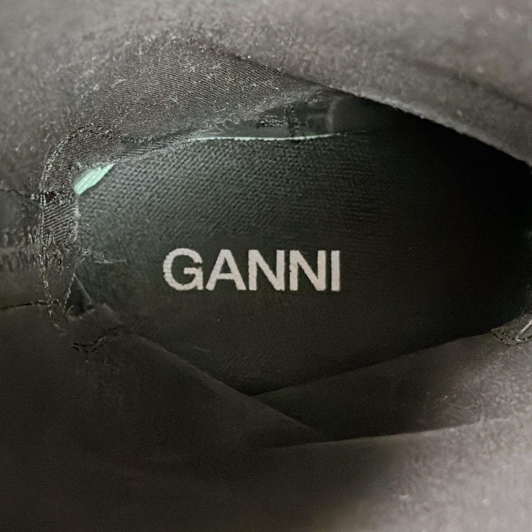 GANNI ガニー 25cm(38) リサイクルラバーロングブーツ ブラック
