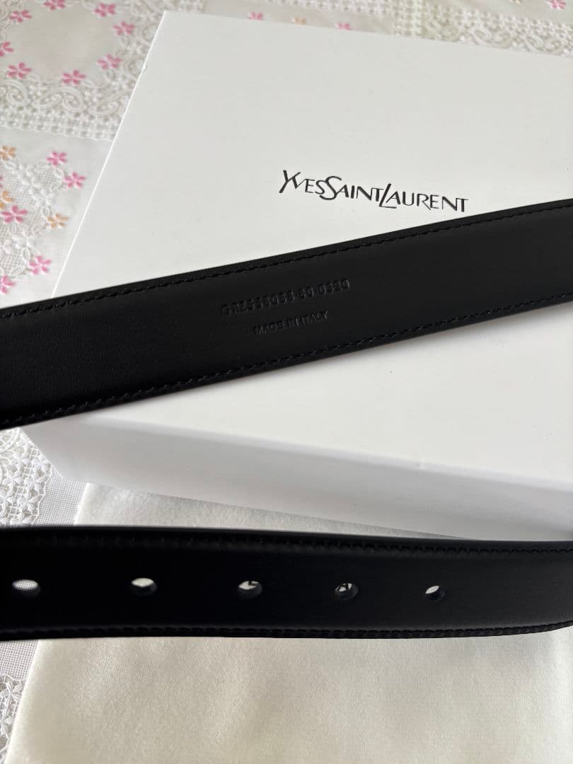 レディース YSL サンローランレザーベルト 95CM