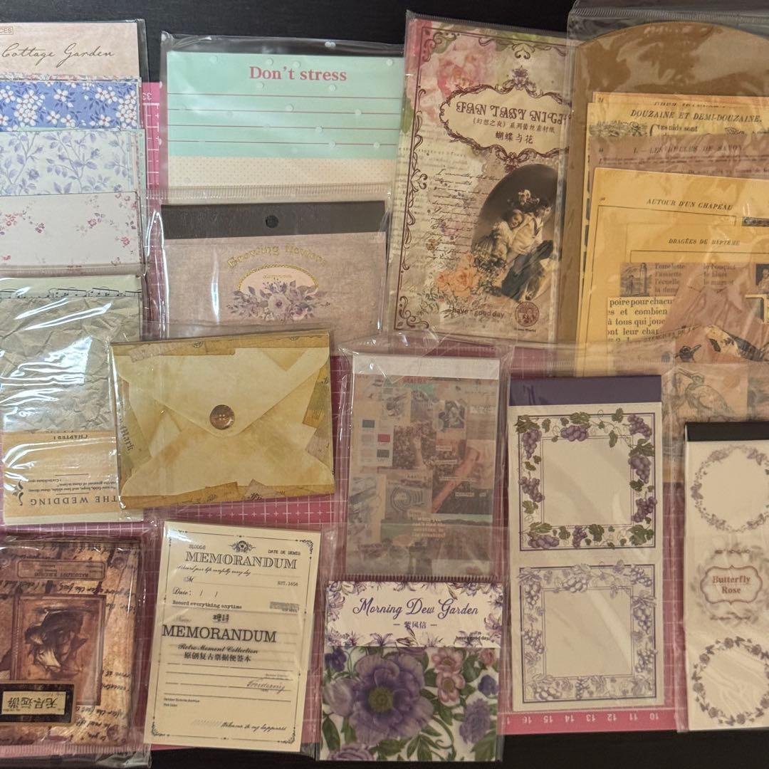 新品未使用コラージュ素材80サイズ紙モノ大量お裾分けステッカー まとめ売り