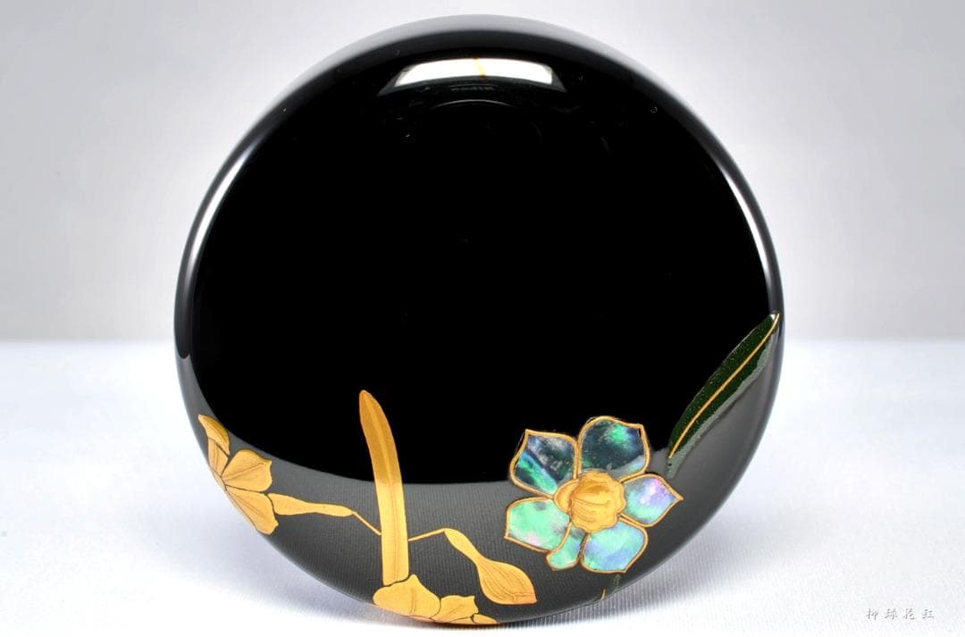 中村宗尹 水仙蒔絵 大棗 内銀溜 共箱 茶道具