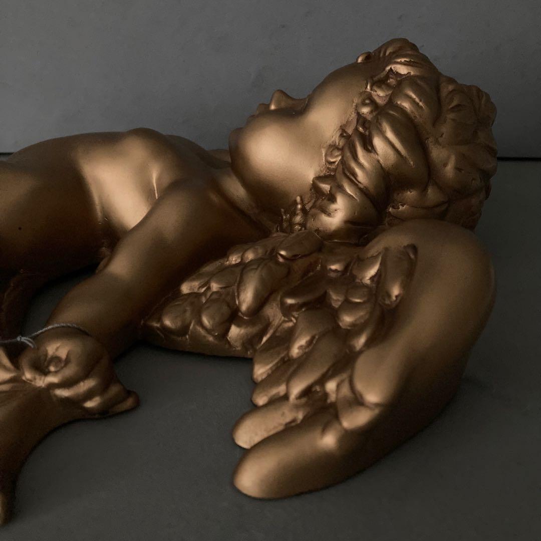 アンティーク CITIZEN 天使の掛時計 ゴールド