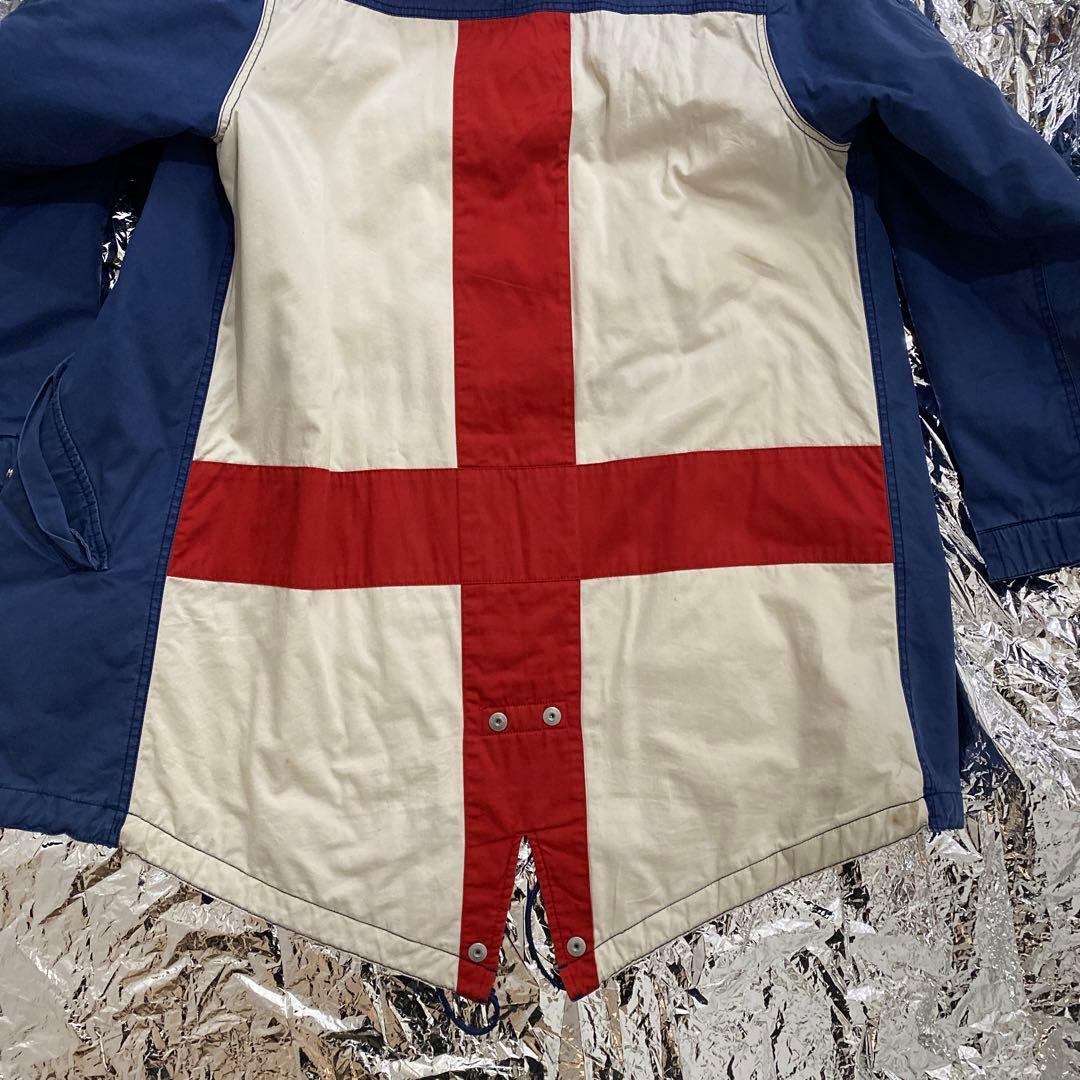 ネイバーフッド　モッズコート　紺色　白　赤