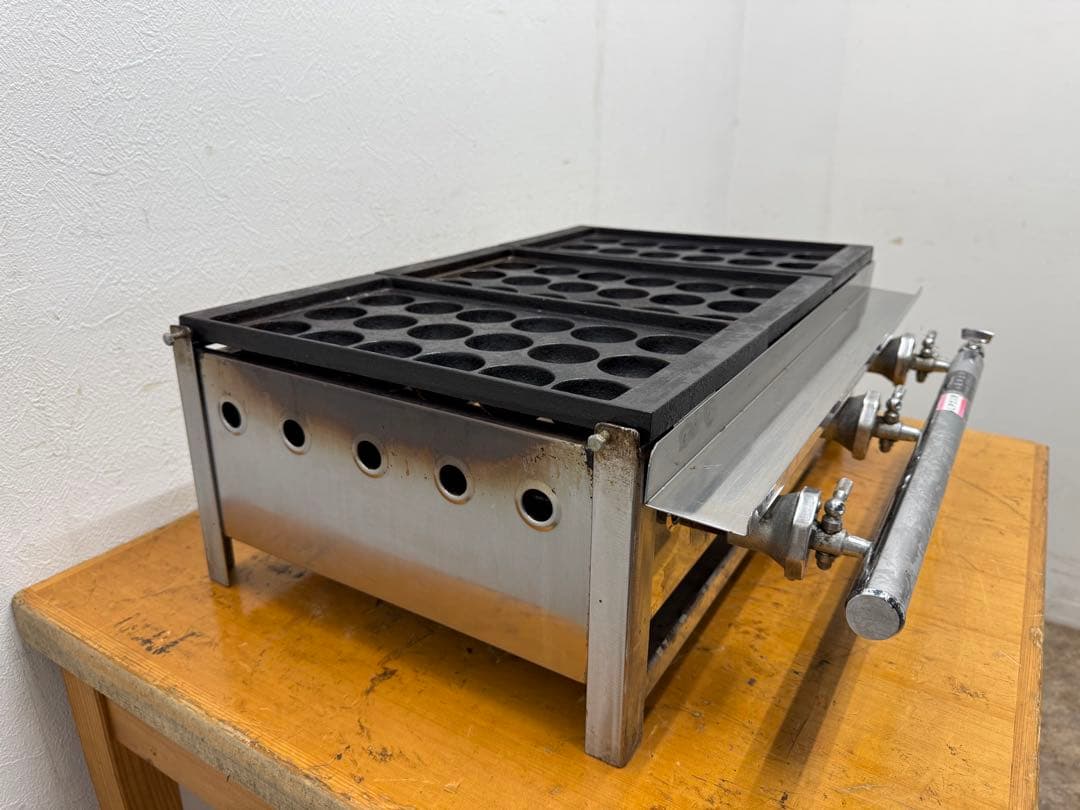 たこ焼き器　業務用　１８穴プレート３枚　５４玉　プロパンガス　店舗　屋台　飲食店