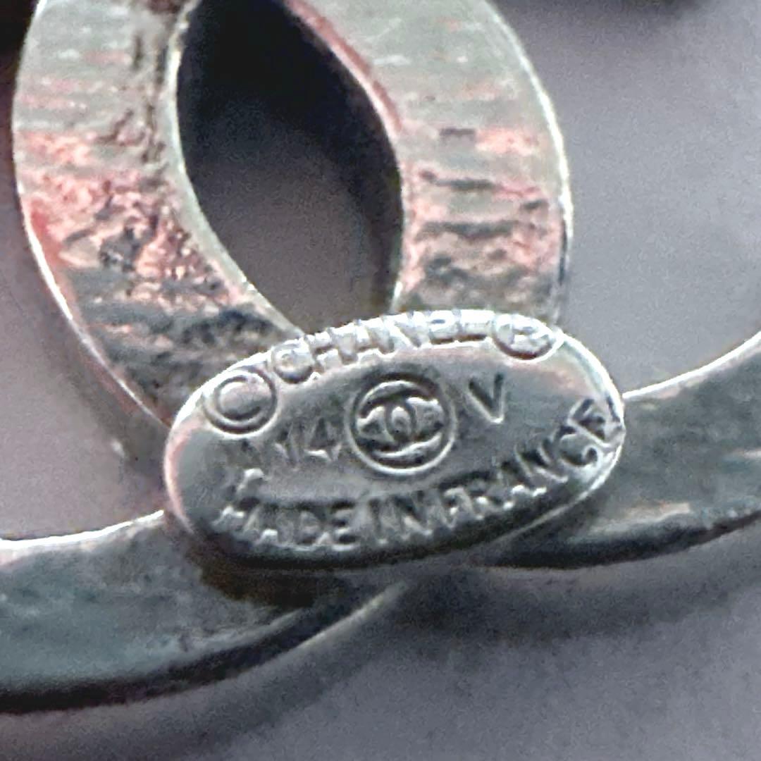 シャネル　CHANEL　ピアス　ココマーク　シルバー　メタル　ラインストーン