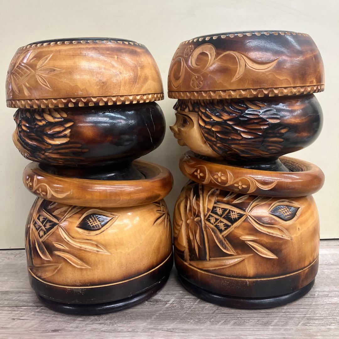 E-4 アイヌ ニポポ ニポポ人形 木彫り 北海道 民芸品 伝統工芸 郷土玩具