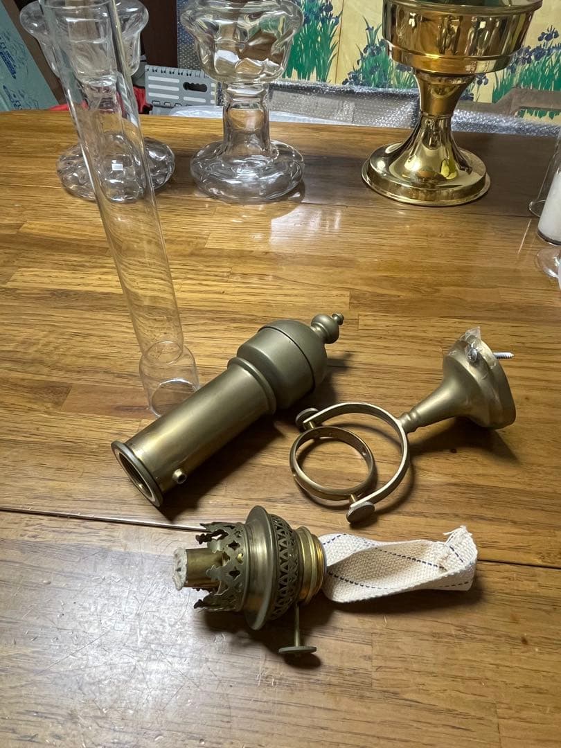 セール　希少　ヴィンテージ　アンティーク 真鍮製　壁掛けオイルランプ