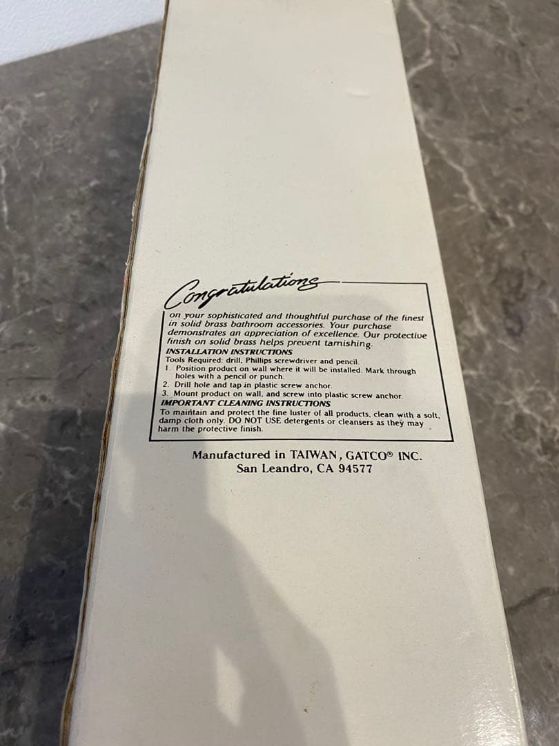 【新品未使用】GATCO 真鍮ゴールドの金属製フック　アンティーク