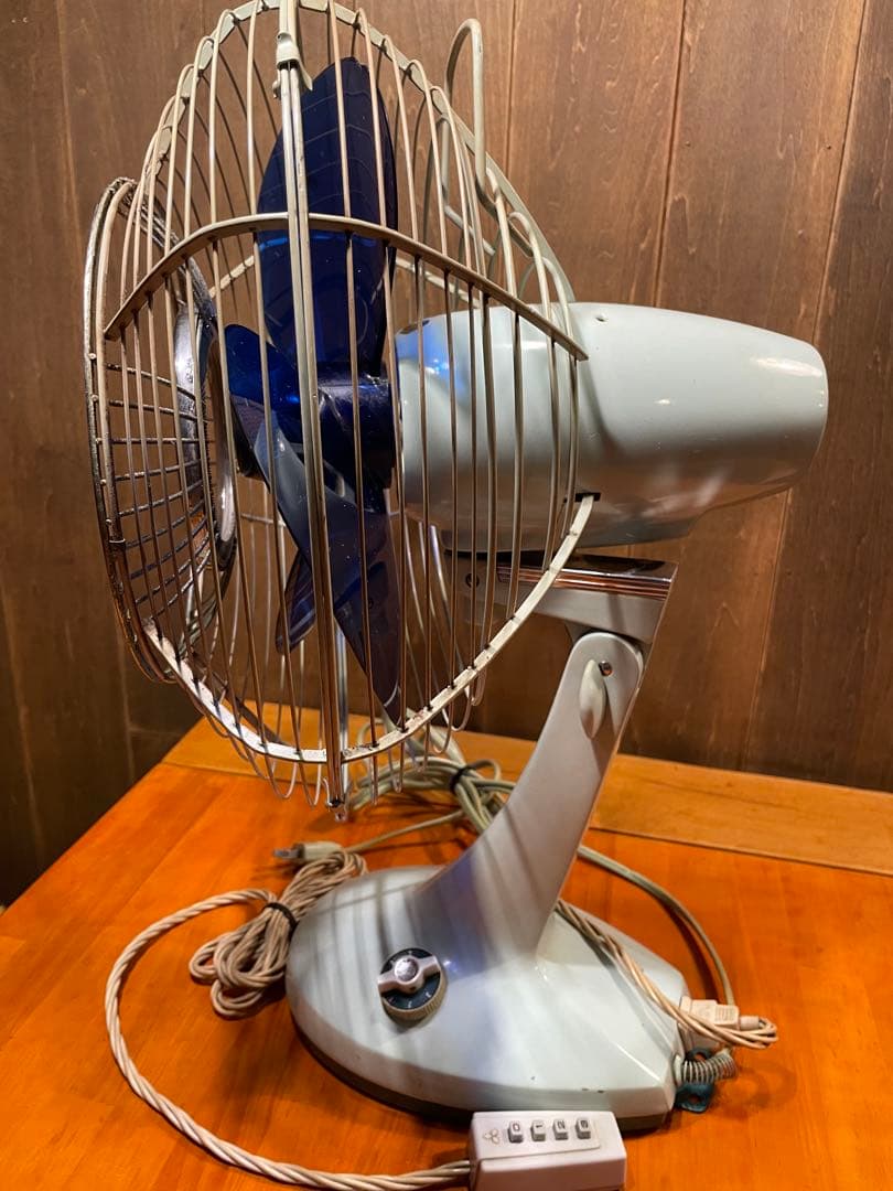 稼働品！　三菱電機　卓上扇風機 リモコン付き　希少 鉄製　ブロカント　壁掛け