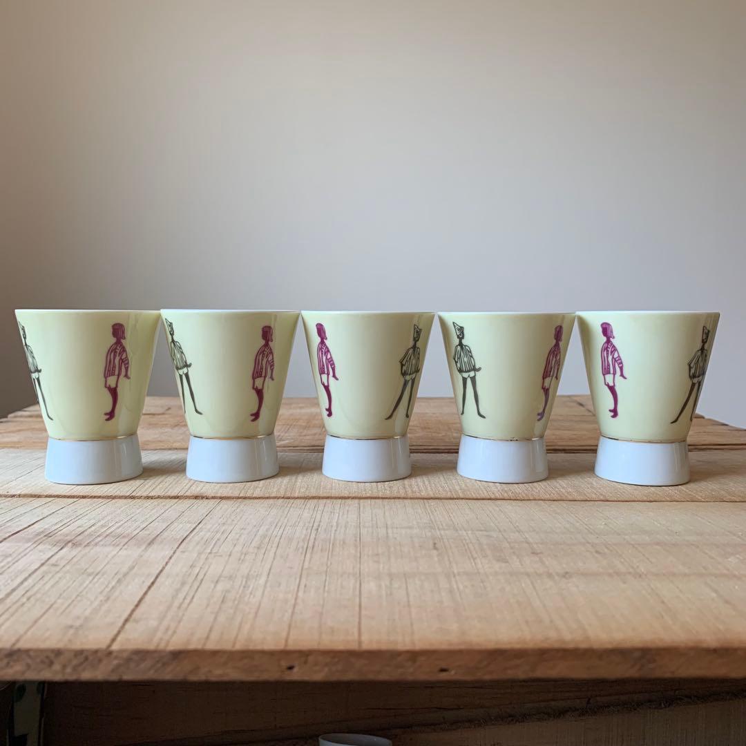 当時物　モデル　イタリアン　お猪口　湯呑　器　9個　アンティーク　ヴィンテージ