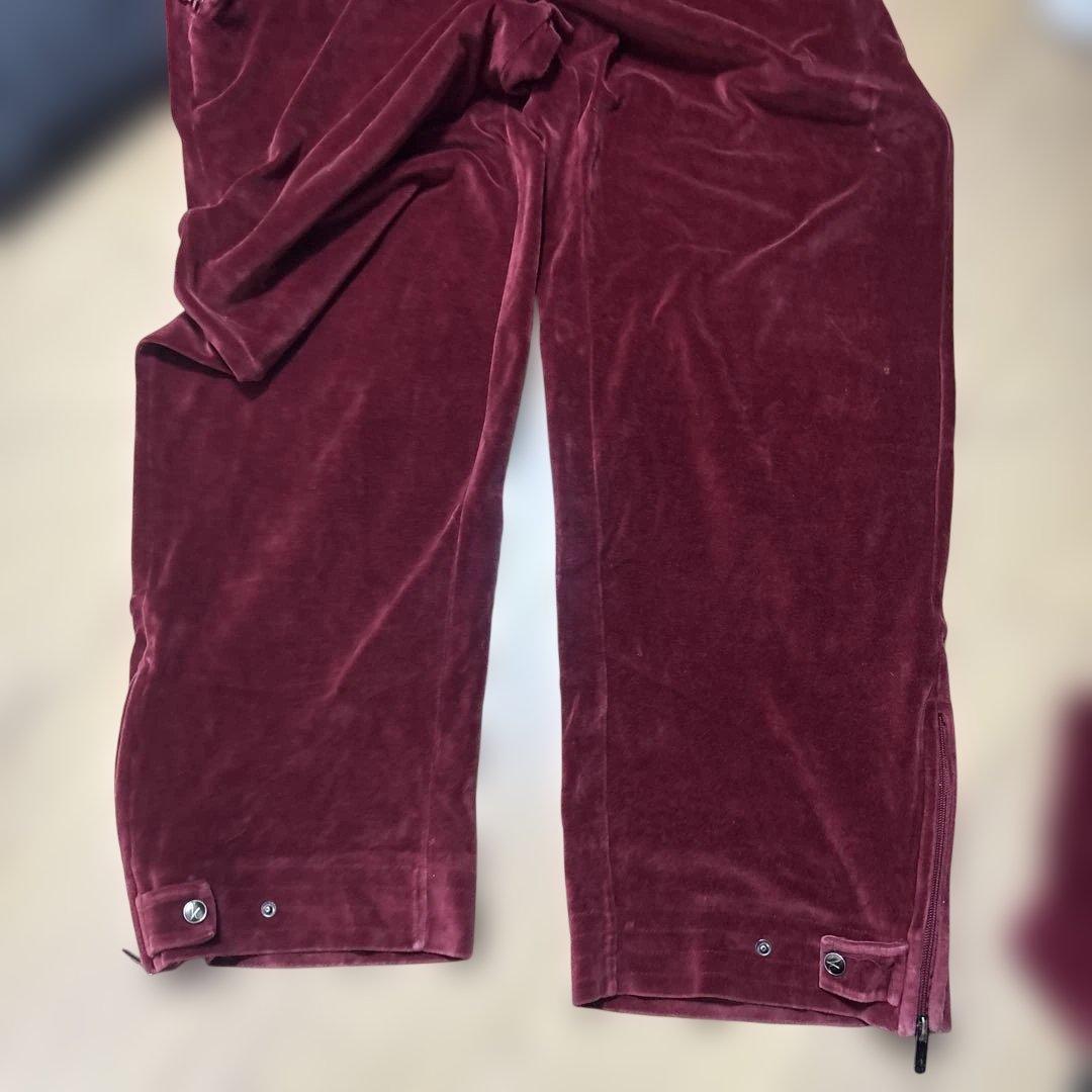 W*m様 ベロア　セットアップ　バーガンディ ベルベット ジャージセット