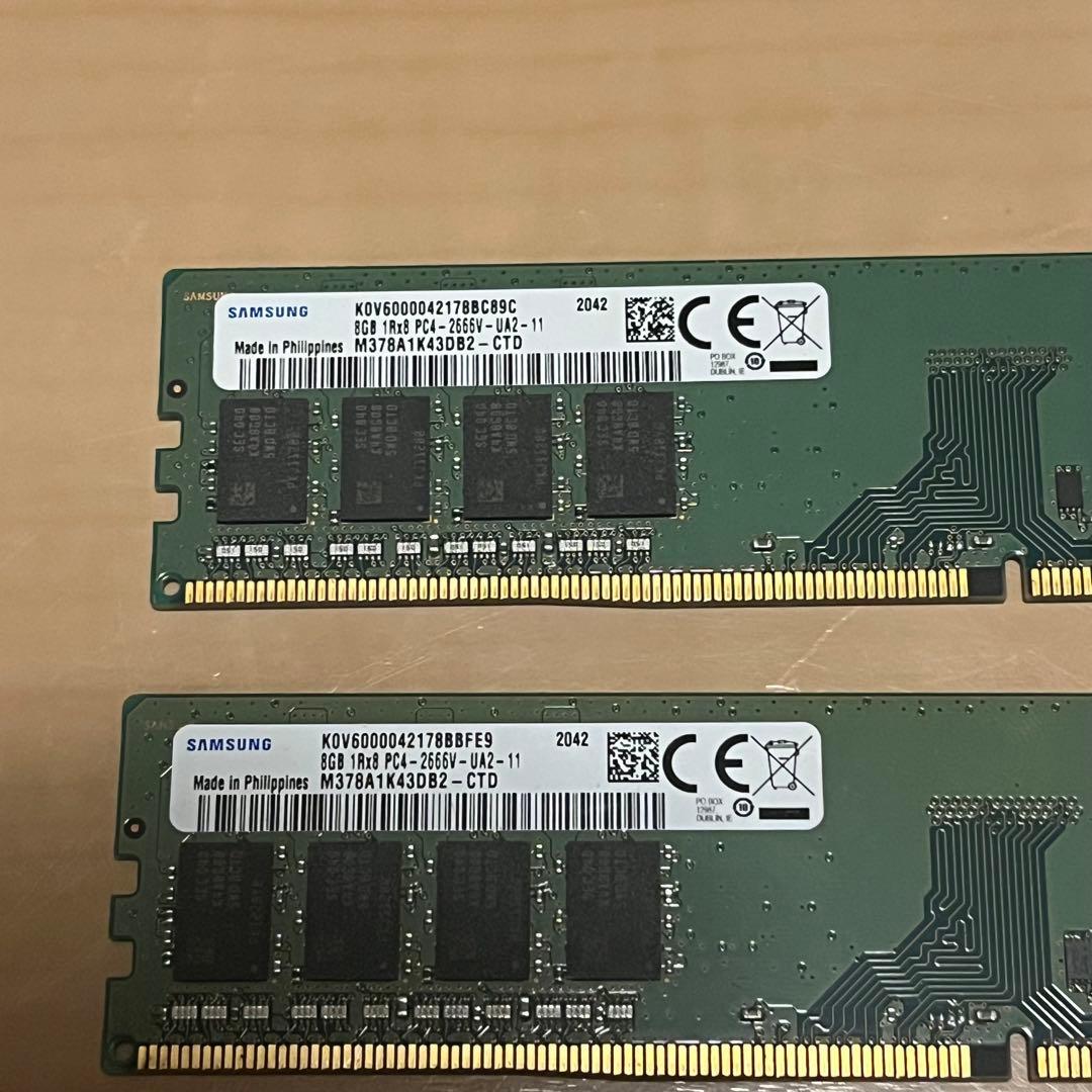 【2枚セット】SAMSUNG DDR4-2666 16GB (8GB×2)