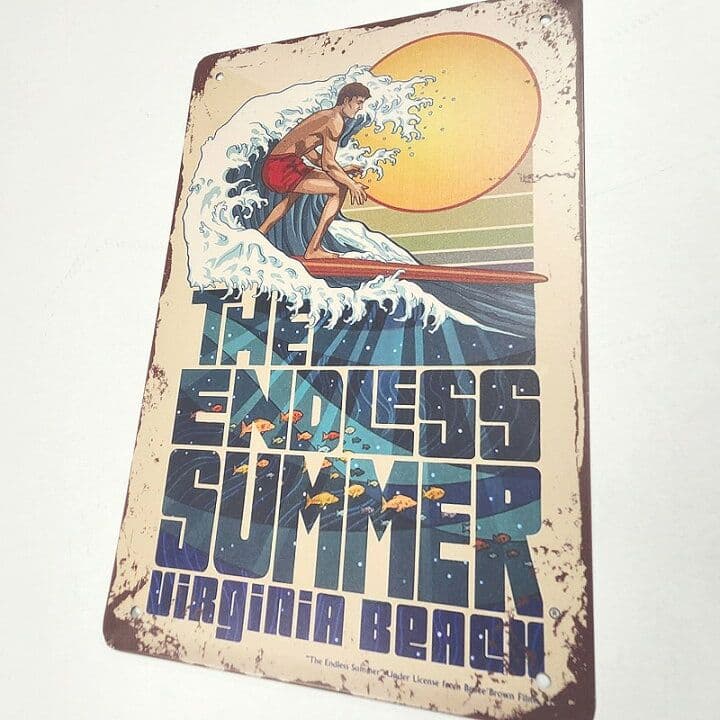 デザイン看板A4】サーフィンe海★ポスター絵アートパネル雑貨ブリキ看板 壁飾り