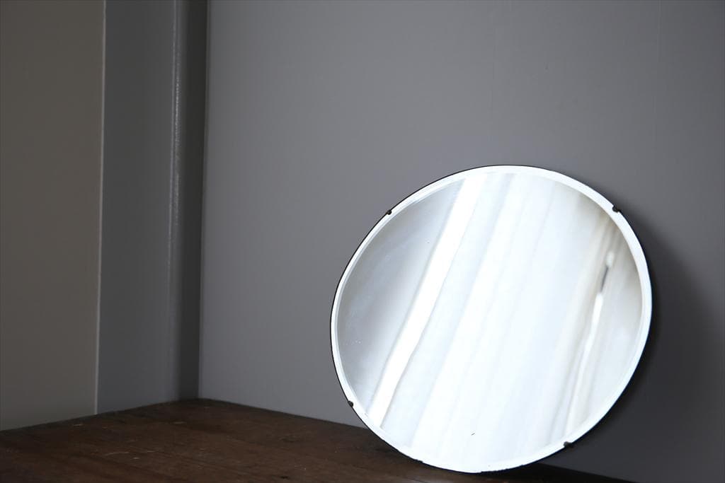 英国アンティーク壁掛けカッティングミラー/ベベルドミラー/鏡(85-257-3)