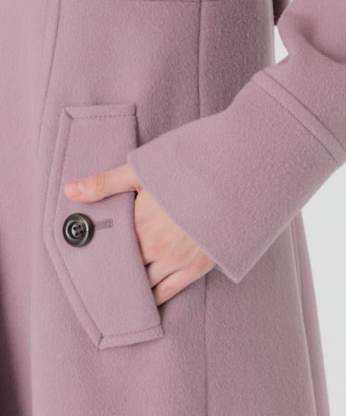 新品 雑誌掲載 ブルーレーベルクレストブリッジ ノーカラーウールロングコート38