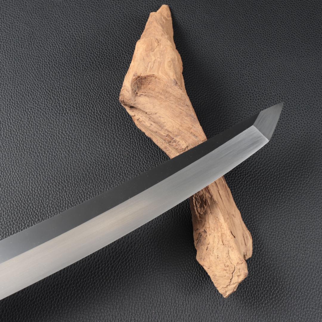 11118鬼反り先丸包丁尺二鏡面仕上げ刺身包丁刃は究極の切れ味黒檀黒水牛角八角柄