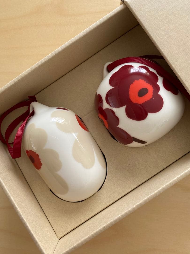マリメッコ　新品　2025年　限定　ウニッコ　クリスマスオーナメント　2個セット