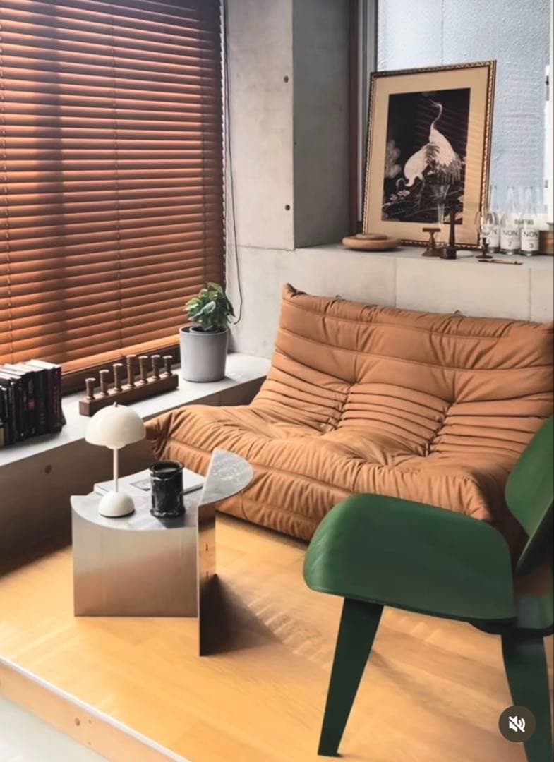 リーンロゼ　ligne roset トーゴ2p ブラウン【廃盤カラー】