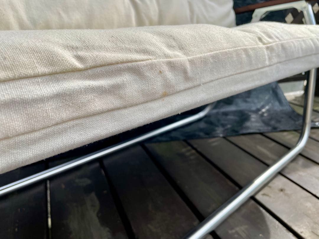 CAPTAIN STAGアルミ 背付き ローベンチとリラックスクッションカバー