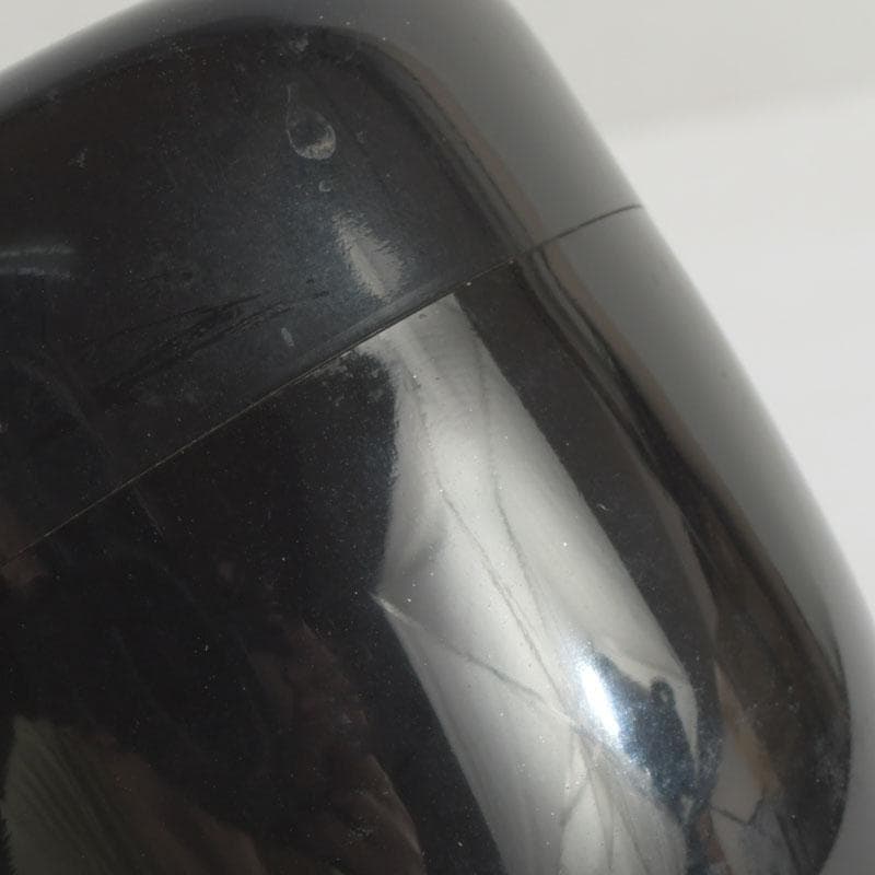 茶道具　輪島塗　岡本陽斎作　切合口　黒中棗　共箱　V　9463