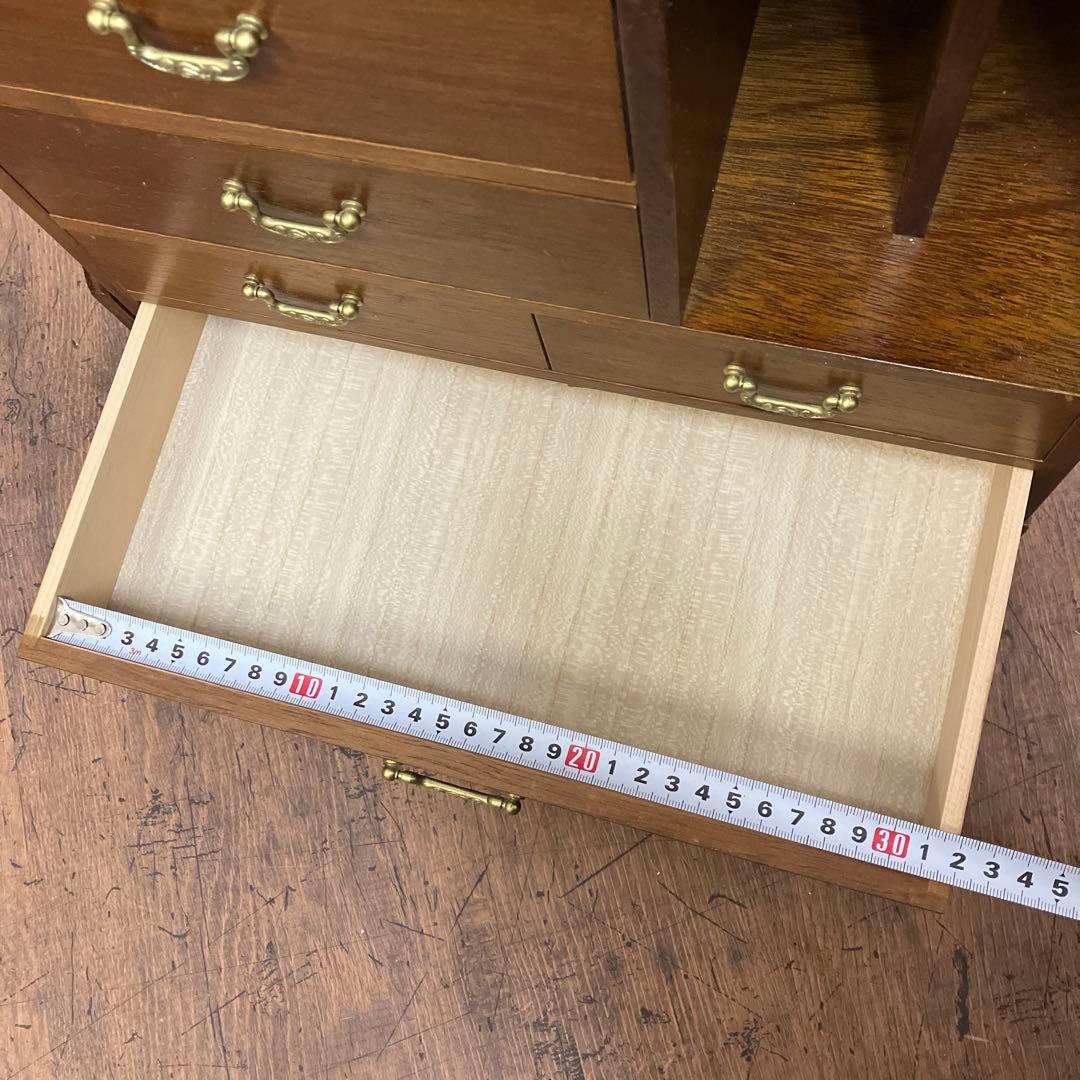 A-4 昭和レトロ ドロップリーフ式 テーブル 折りたたみ式 木製 収納棚