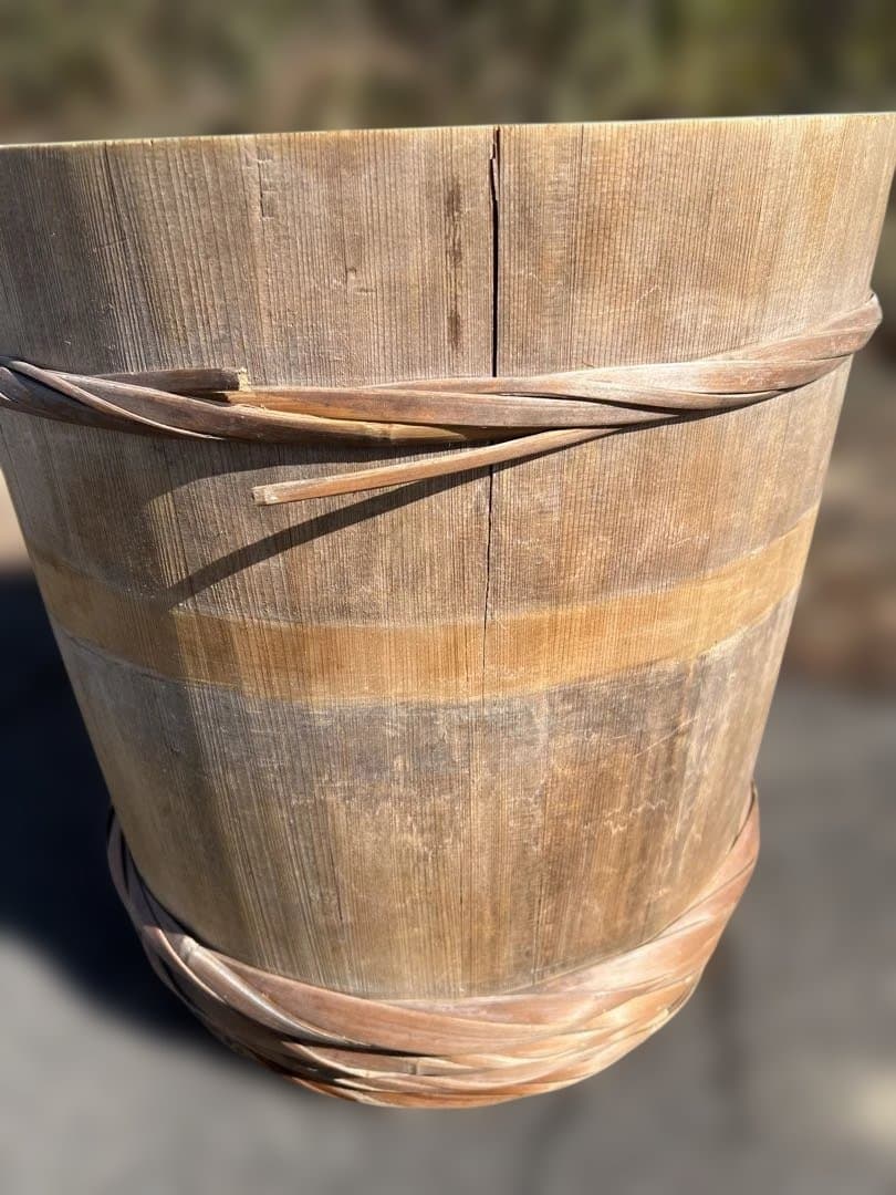 漬物樽　木製　蓋付き③