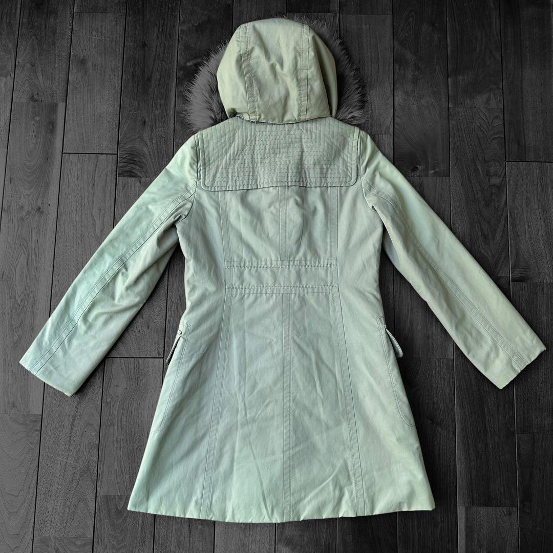 バーバリーブルーレーベル　ラクーンファー　モッズコート　ミリタリーコート