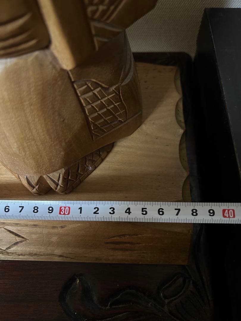 ビンテージ 木彫り ニポポ人形 夫婦 約40cm 幸福 家内安全　昭和レトロ希少