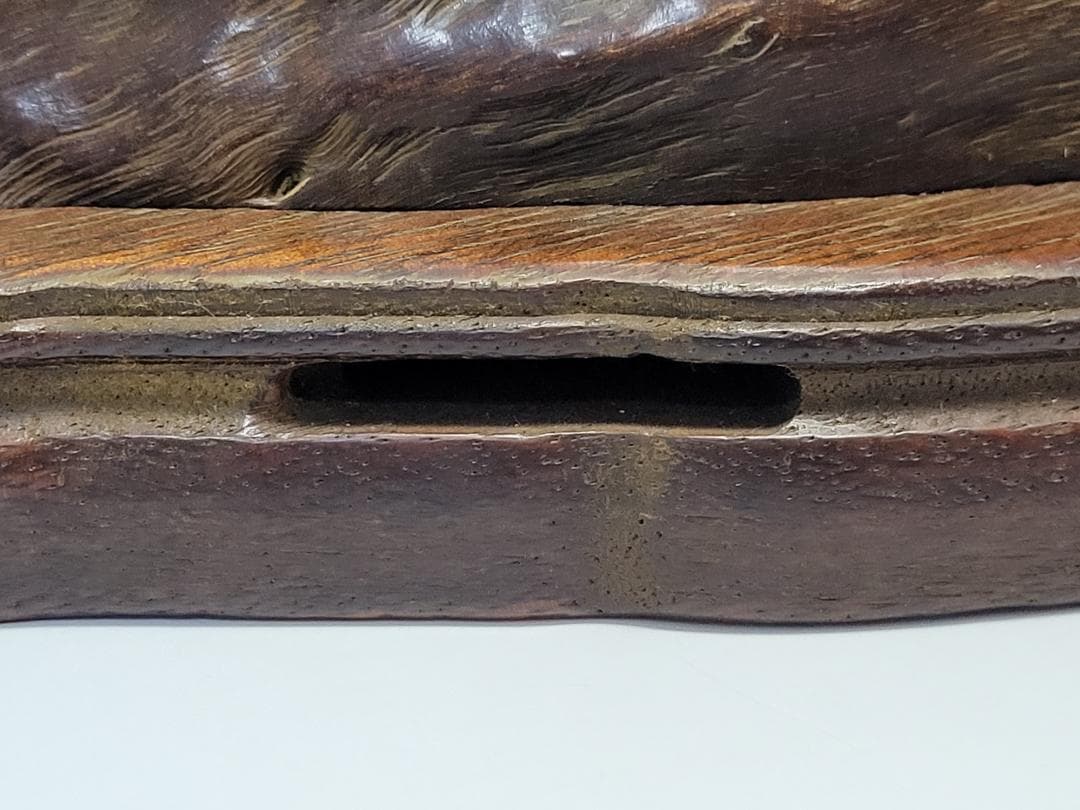 天然木造 神獣型 香炉 明清時代 幅約24.1cm