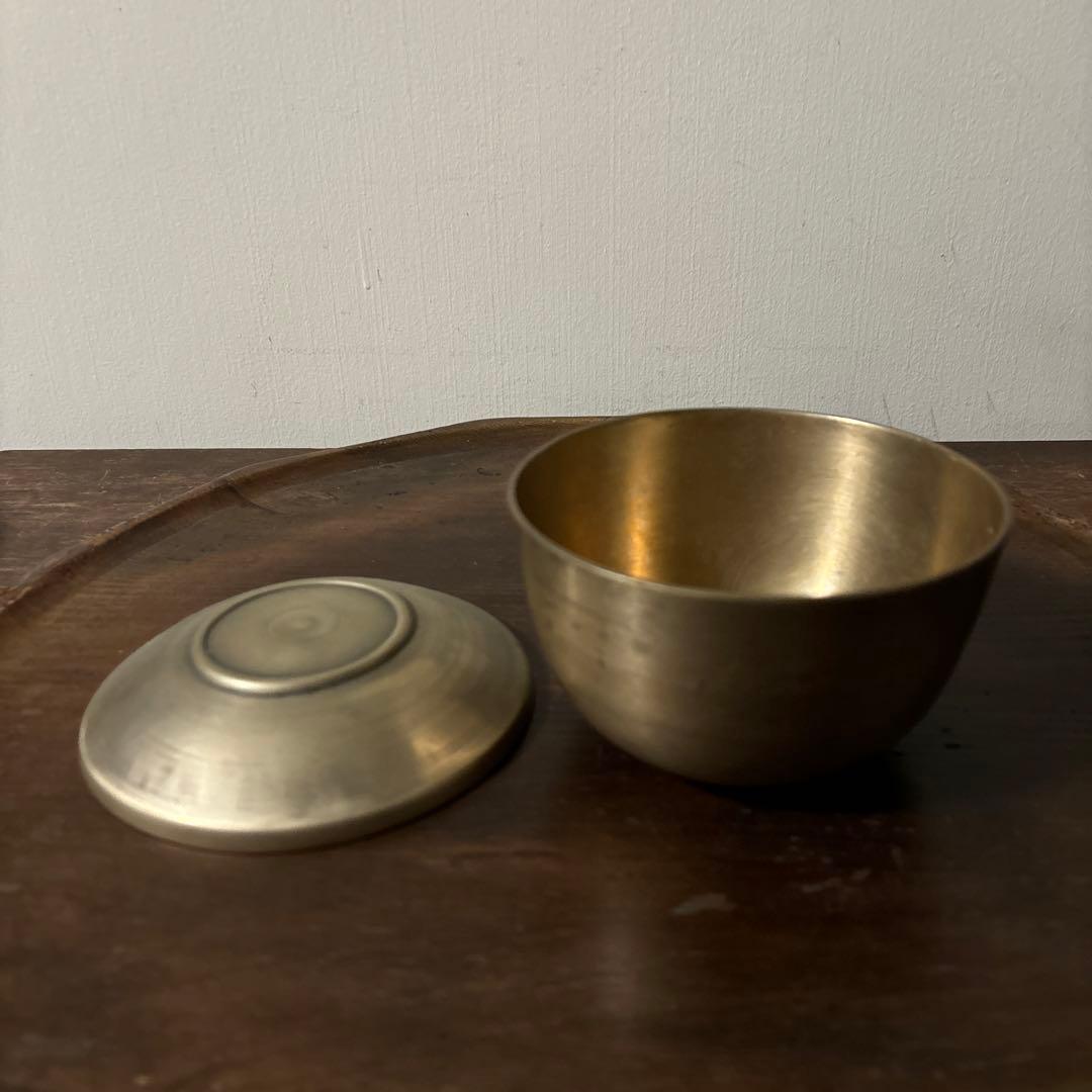 韓国　古い真鍮製の器　3点　その16アンティーク　古道具　韓国骨董　李朝