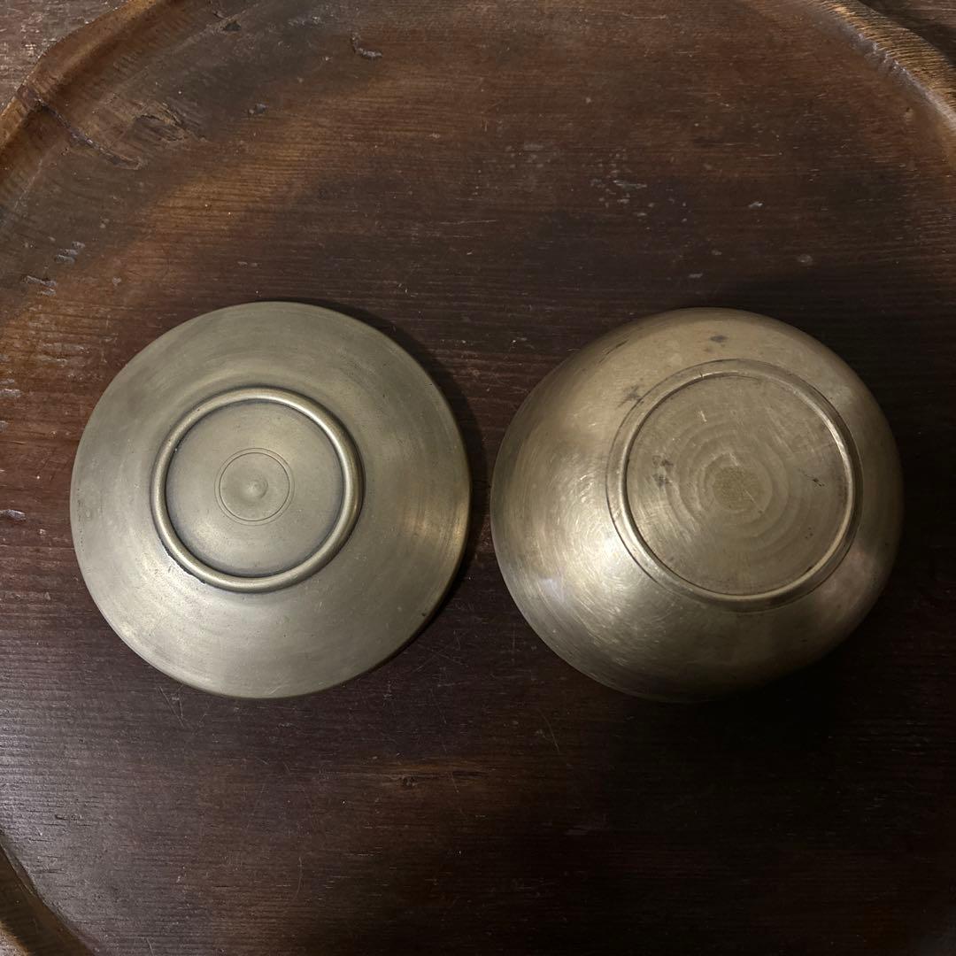 韓国　古い真鍮製の器　3点　その16アンティーク　古道具　韓国骨董　李朝