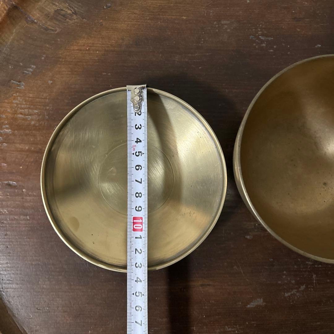 韓国　古い真鍮製の器　3点　その16アンティーク　古道具　韓国骨董　李朝