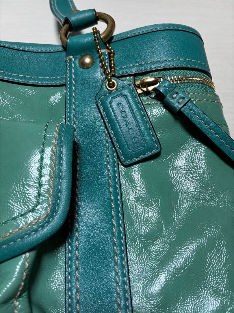 COACH ターコイズブルー　 ショルダーバッグ＆２つ折財布 セット