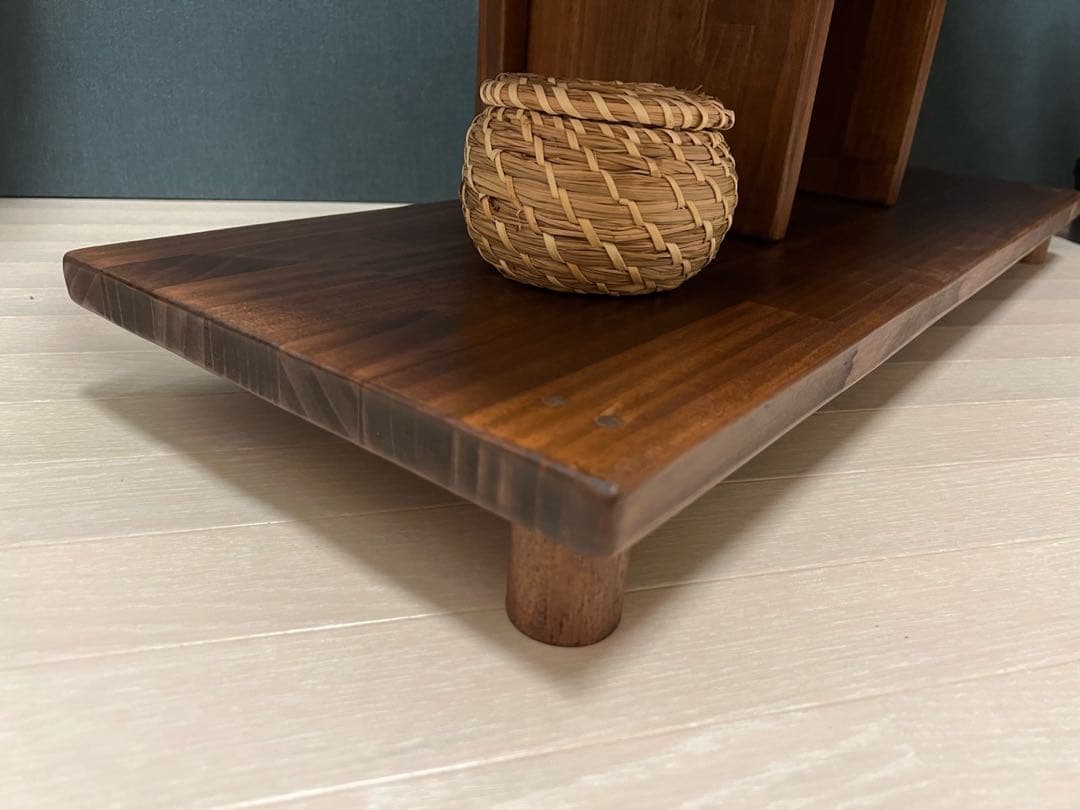 【在庫整理】 デザインラック ロ形 本棚 小物置き パイン ウォルナット調