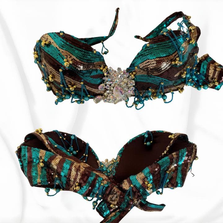 【送料無料】サハルオカーシャ Sahar Okasha ベリーダンス 衣装 青