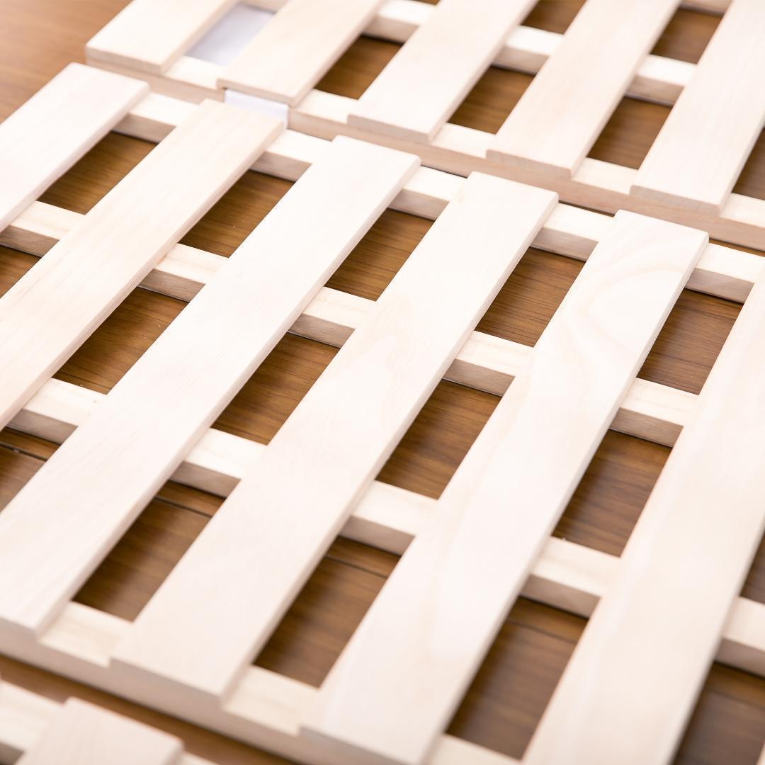 すのこベッド折りたたみ天然桐四つ折りベッドフレーム　木製セミダブル4折桐木床SD