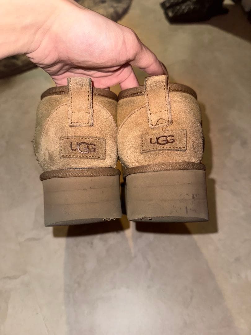 UGG 厚底 ムートンブーツ ショート ブラウン 25cm