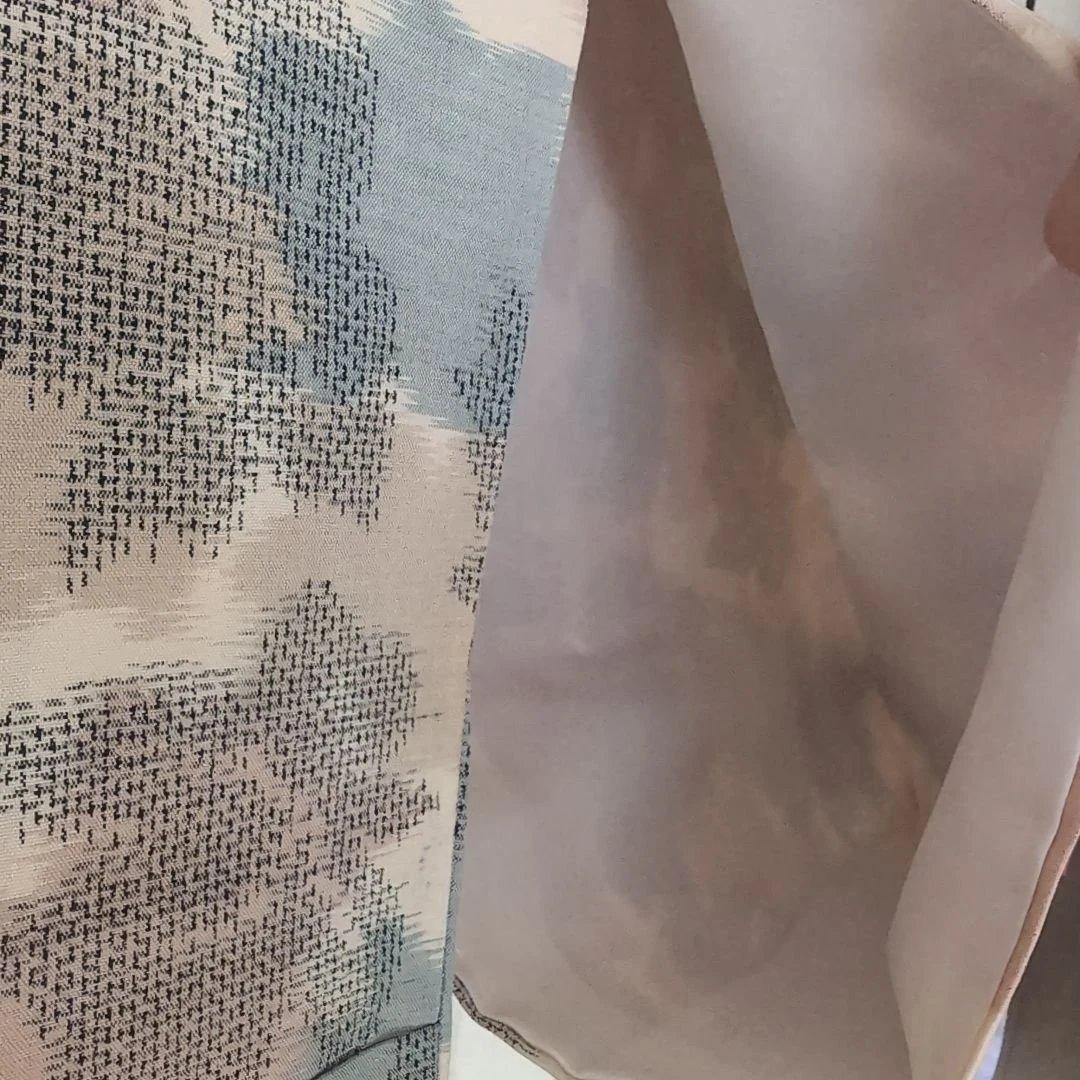 【三花】未使用品　十日町紬　袷　正絹　美品　アンティーク　着物　リユース