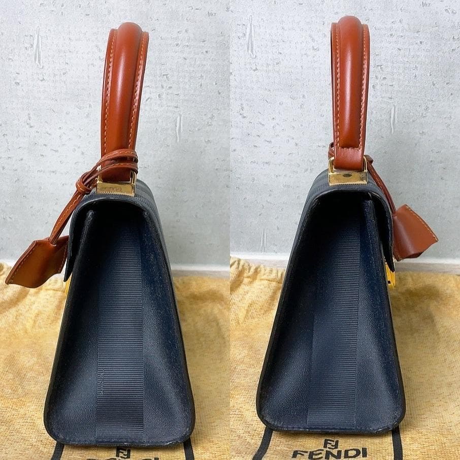 FENDI フェンディ ペカン柄 ハンドバッグ ショルダーバッグ 2way 金具