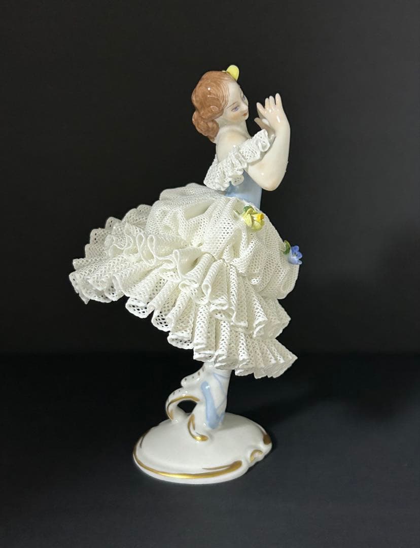 【美品】アイリッシュドレスデン フリルドレスレース ドイツ オリジナルBOX付