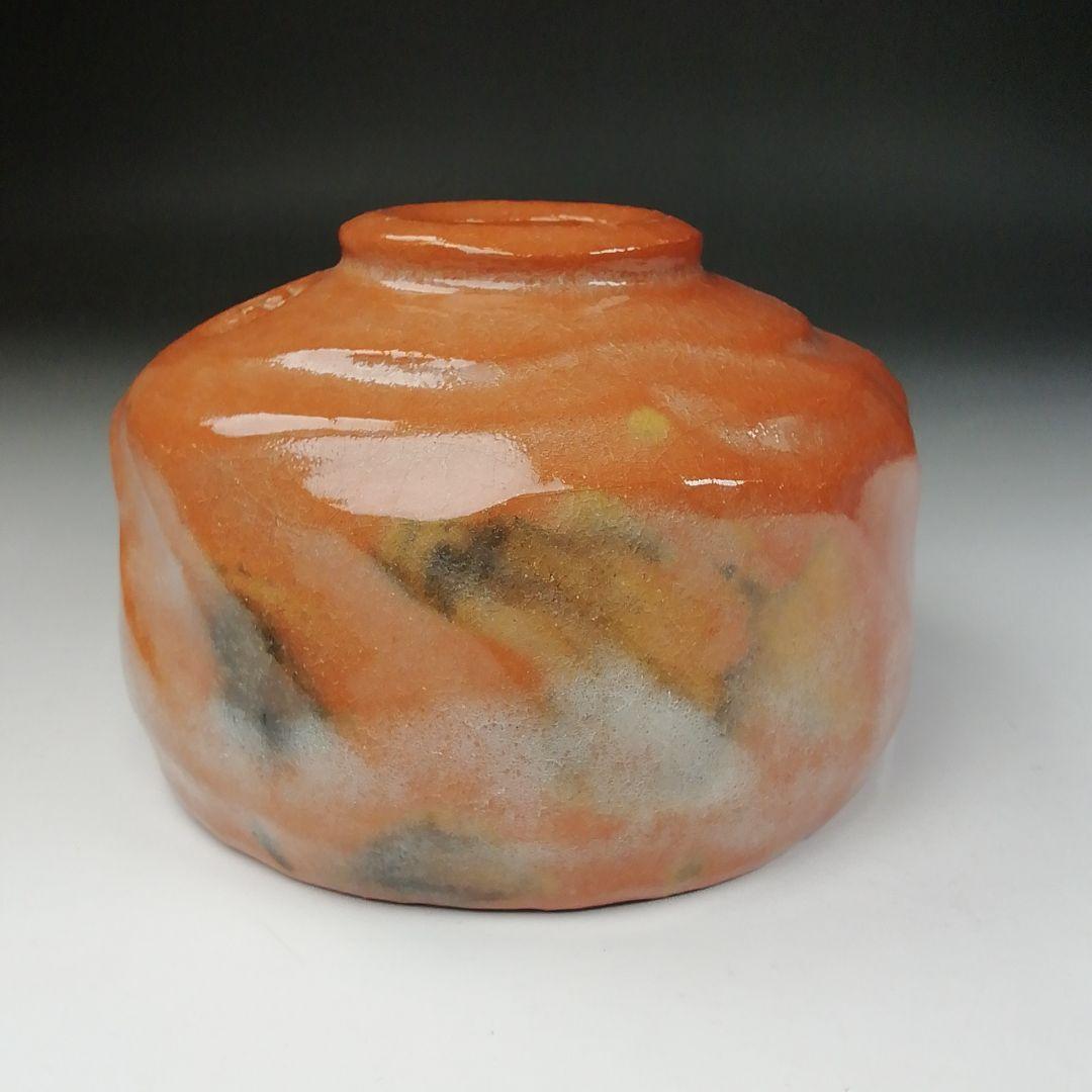 Ｔ４５５　茶碗　『赤茶碗』『佐々木松楽 造』『前大徳寺 福本積應 書付』　共箱