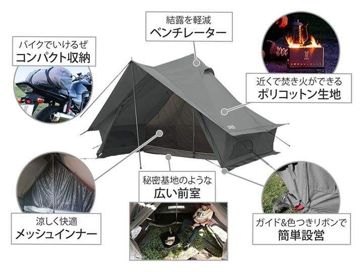 IA@即購入…ショウネンテントTC T1-757-GY  グレー