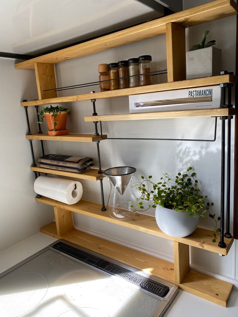 地震でもない突っ張れるキッチンラックCentral☆☆窓枠インテリア☆