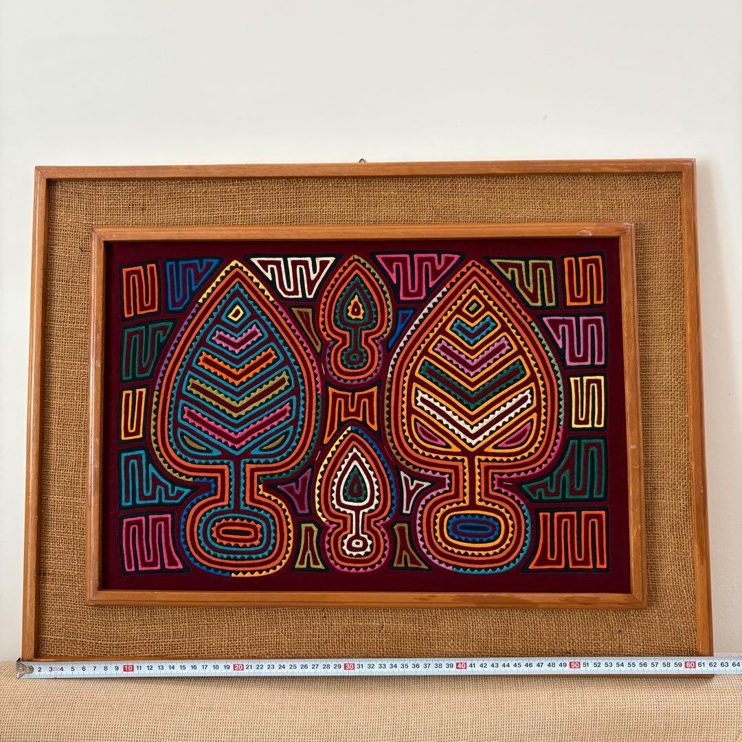 モラ　刺繍　ビンテージ極上品　額装済み