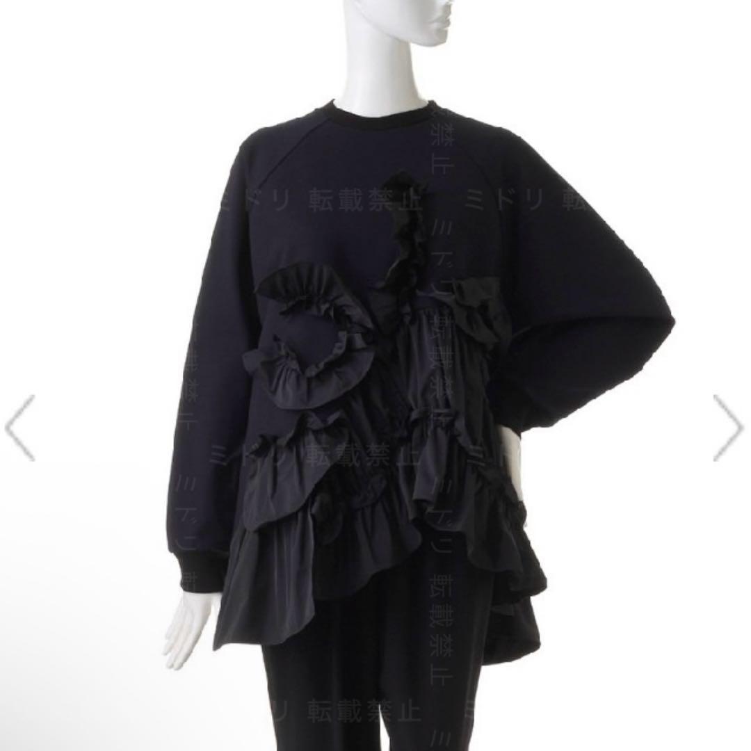 enfold ネイビー ハードコンパクト 裏毛 デコラプルオーバー スウェット