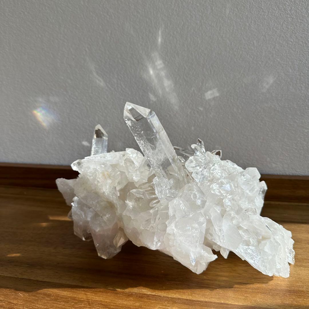 【ヒマラヤ水晶 インド マニハール産 ♡ 透明度高！ 水晶クラスター】
