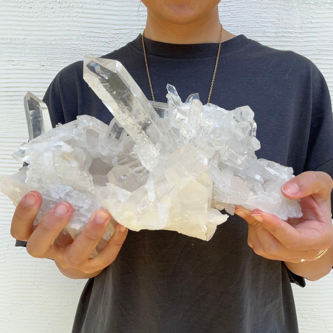 【ヒマラヤ水晶 インド マニハール産 ♡ 透明度高！ 水晶クラスター】